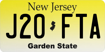 NJ license plate J20FTA