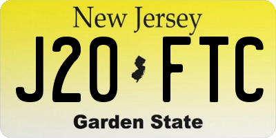 NJ license plate J20FTC