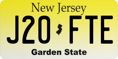 NJ license plate J20FTE