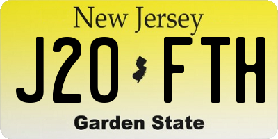 NJ license plate J20FTH