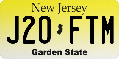 NJ license plate J20FTM