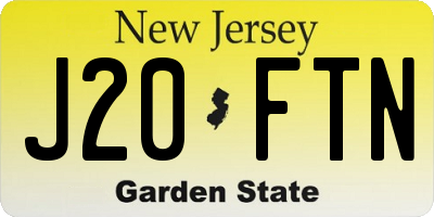 NJ license plate J20FTN