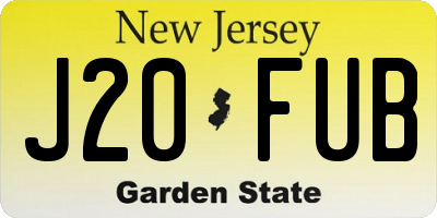 NJ license plate J20FUB