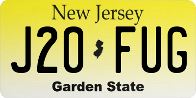 NJ license plate J20FUG