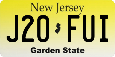 NJ license plate J20FUI