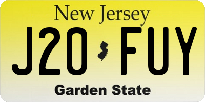 NJ license plate J20FUY