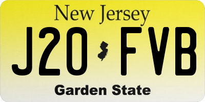 NJ license plate J20FVB