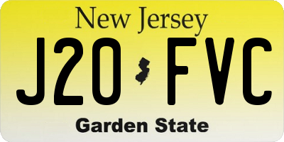 NJ license plate J20FVC