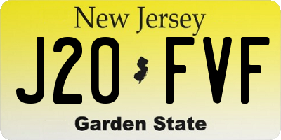 NJ license plate J20FVF