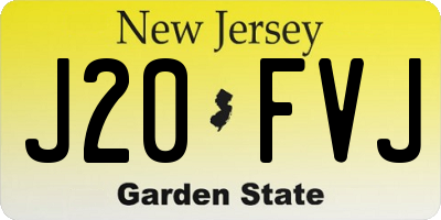 NJ license plate J20FVJ