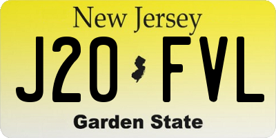 NJ license plate J20FVL