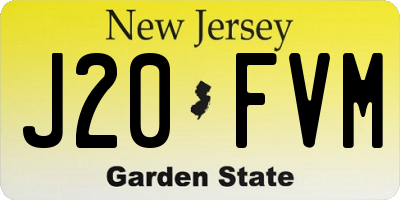 NJ license plate J20FVM