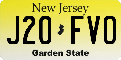 NJ license plate J20FVO