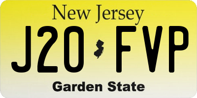 NJ license plate J20FVP