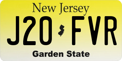 NJ license plate J20FVR
