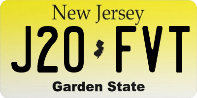 NJ license plate J20FVT