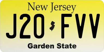 NJ license plate J20FVV