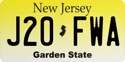 NJ license plate J20FWA