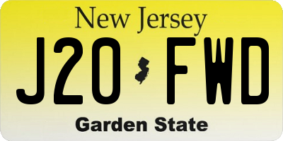 NJ license plate J20FWD