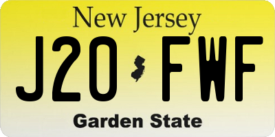 NJ license plate J20FWF