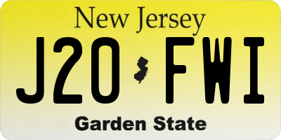 NJ license plate J20FWI