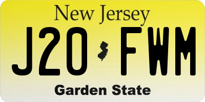 NJ license plate J20FWM