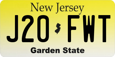 NJ license plate J20FWT