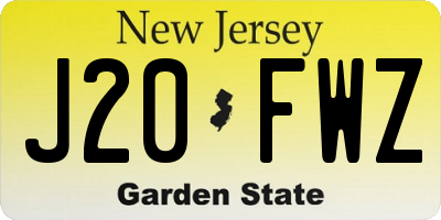 NJ license plate J20FWZ