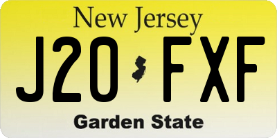 NJ license plate J20FXF