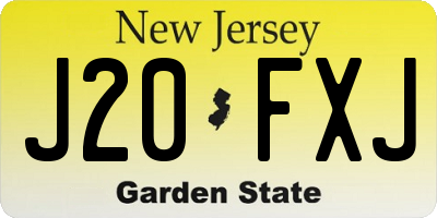NJ license plate J20FXJ