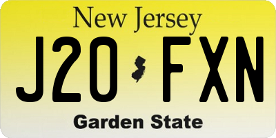 NJ license plate J20FXN