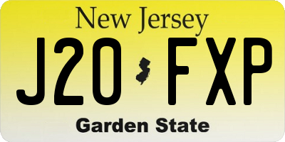 NJ license plate J20FXP