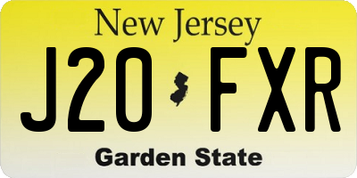 NJ license plate J20FXR