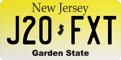 NJ license plate J20FXT