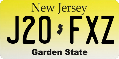 NJ license plate J20FXZ