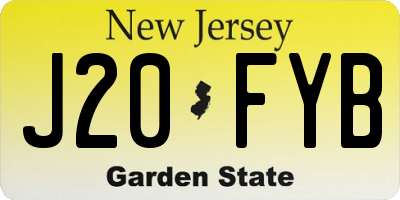 NJ license plate J20FYB