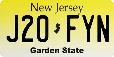 NJ license plate J20FYN