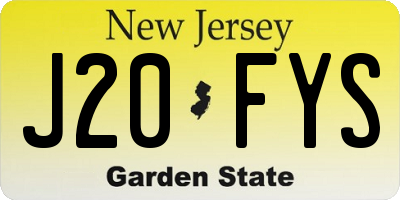 NJ license plate J20FYS