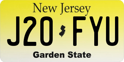 NJ license plate J20FYU