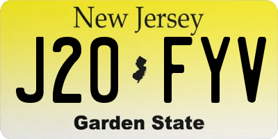 NJ license plate J20FYV