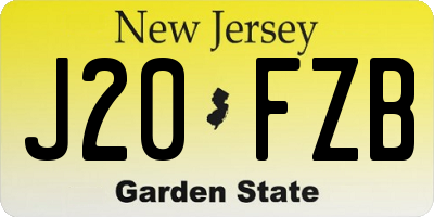 NJ license plate J20FZB