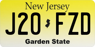 NJ license plate J20FZD