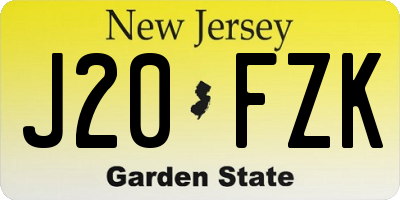 NJ license plate J20FZK