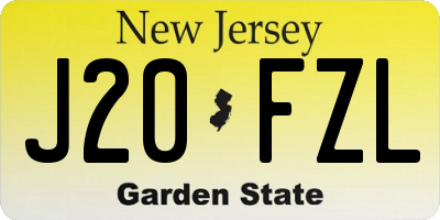 NJ license plate J20FZL