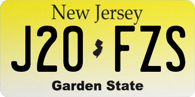 NJ license plate J20FZS