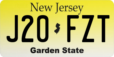 NJ license plate J20FZT