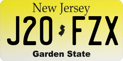 NJ license plate J20FZX