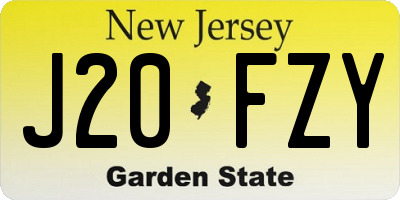 NJ license plate J20FZY