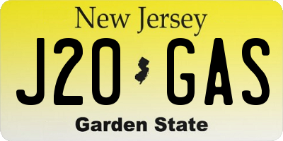 NJ license plate J20GAS