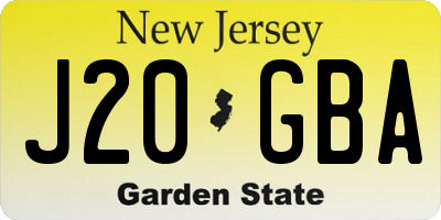 NJ license plate J20GBA